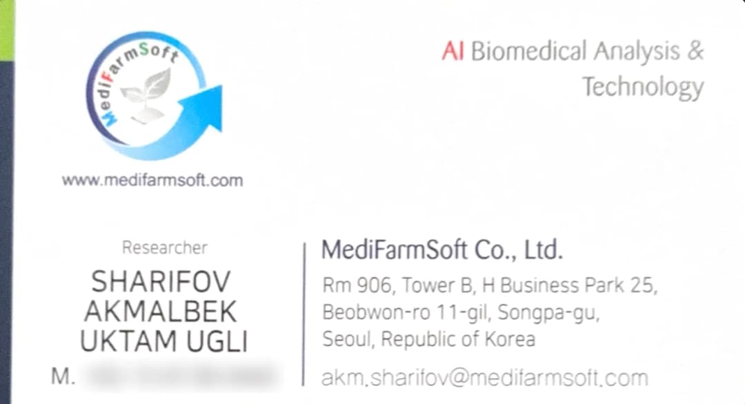 MediFarmSoft business card